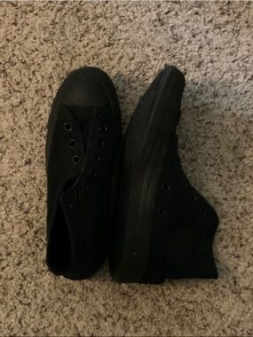 Classic Black High Top Converse (NO LACES)